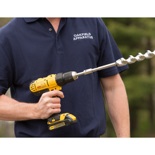 heavy duty auger in hands with drill